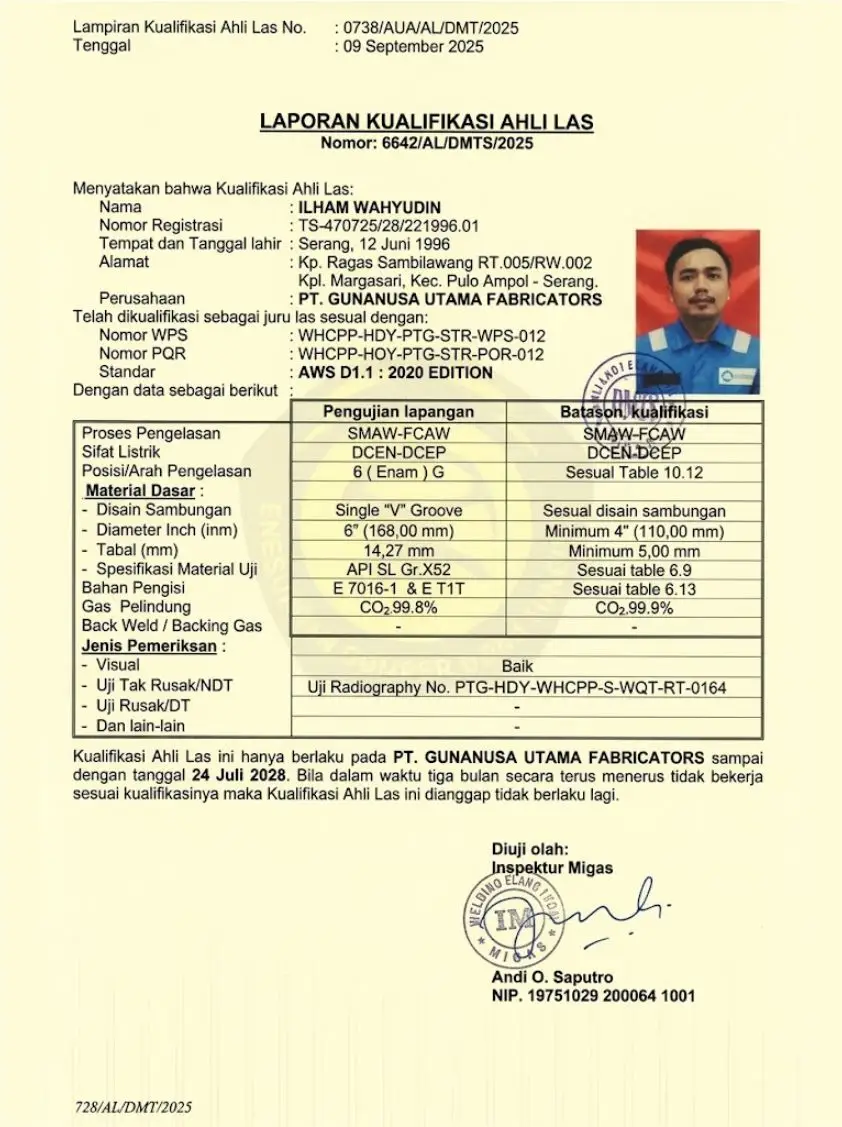Sertifikasi kompetensi PT. Nofal Berkah Jaya 2